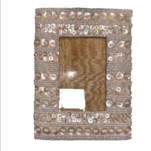 Mother of pearl button picture frame